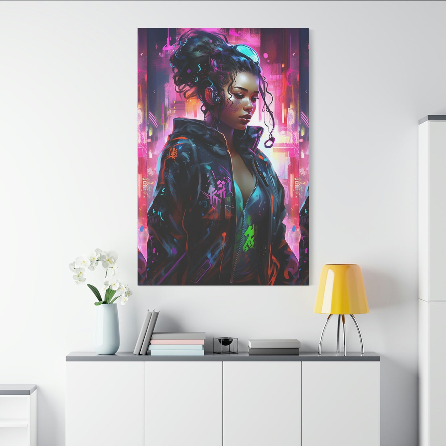 Pink Grunge Cyber Classic Canvas