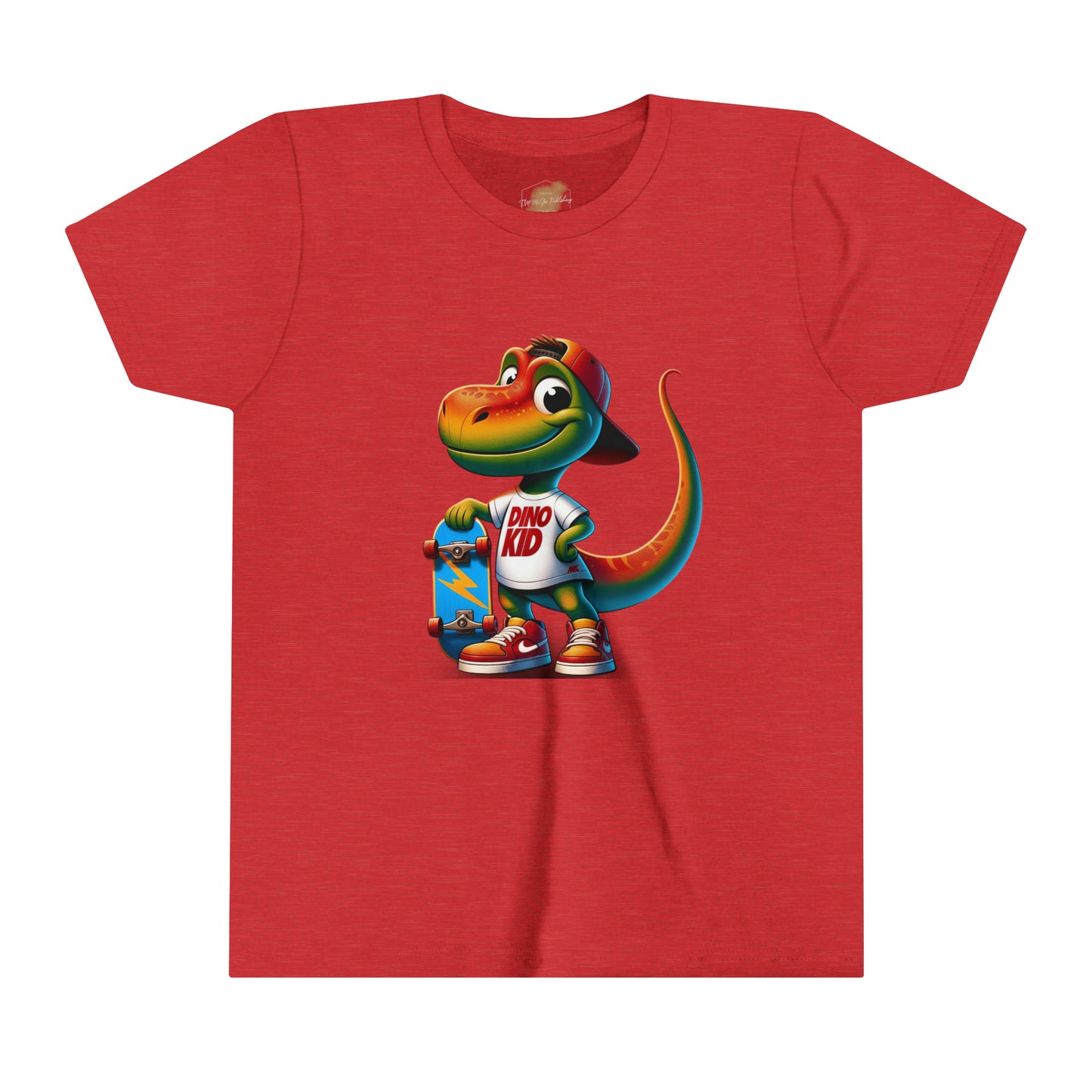 Dino Kid Skater Boy T-Shirt: Youth Short Sleeve Tee