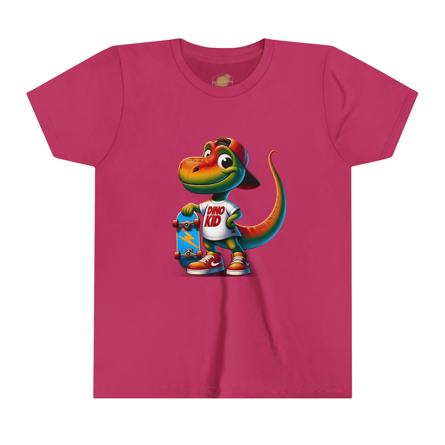 Dino Kid Skater Boy T-Shirt: Youth Short Sleeve Tee