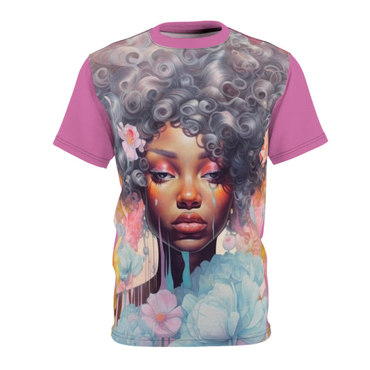 Pink n Silver vibe Unisex Cut & Sew Tee (AOP)