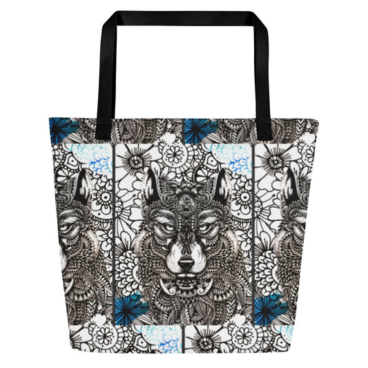 Loyal hound All-Over Print Large Tote Bag