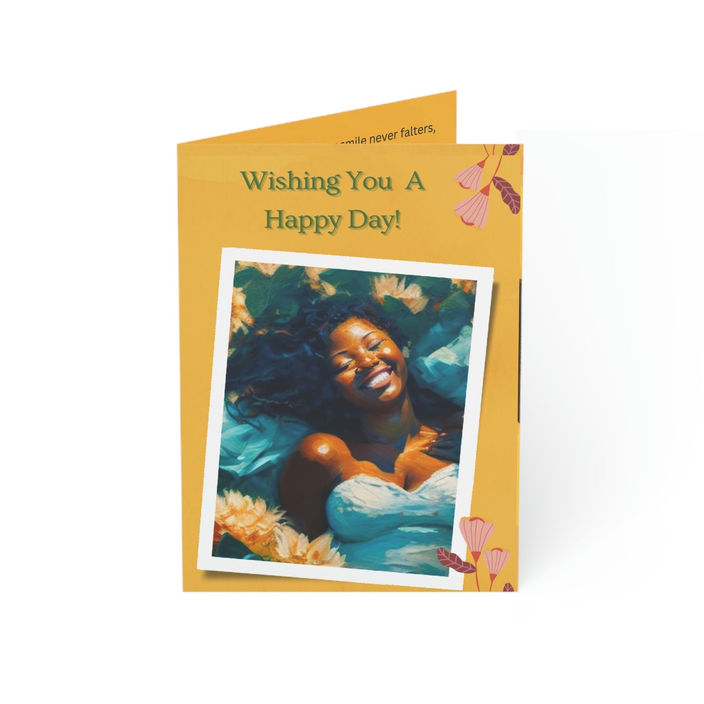 Wishing You A Happy Day - Black Art Greeting Cards (1, 10, 30, and 50pcs)