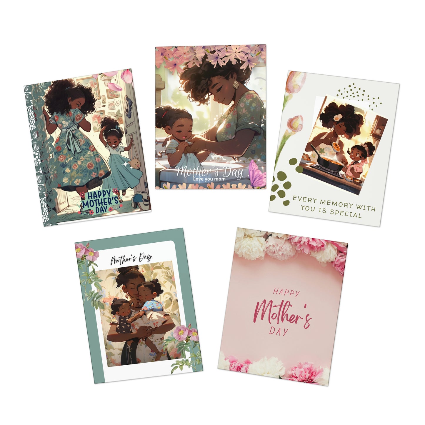 Mother's Day Multi-Design Greeting Cards (5-Pack)
