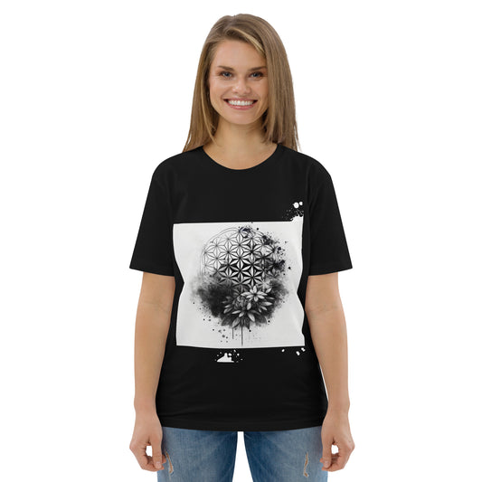 Unisex Flowers of Life ink organic cotton t-shirt